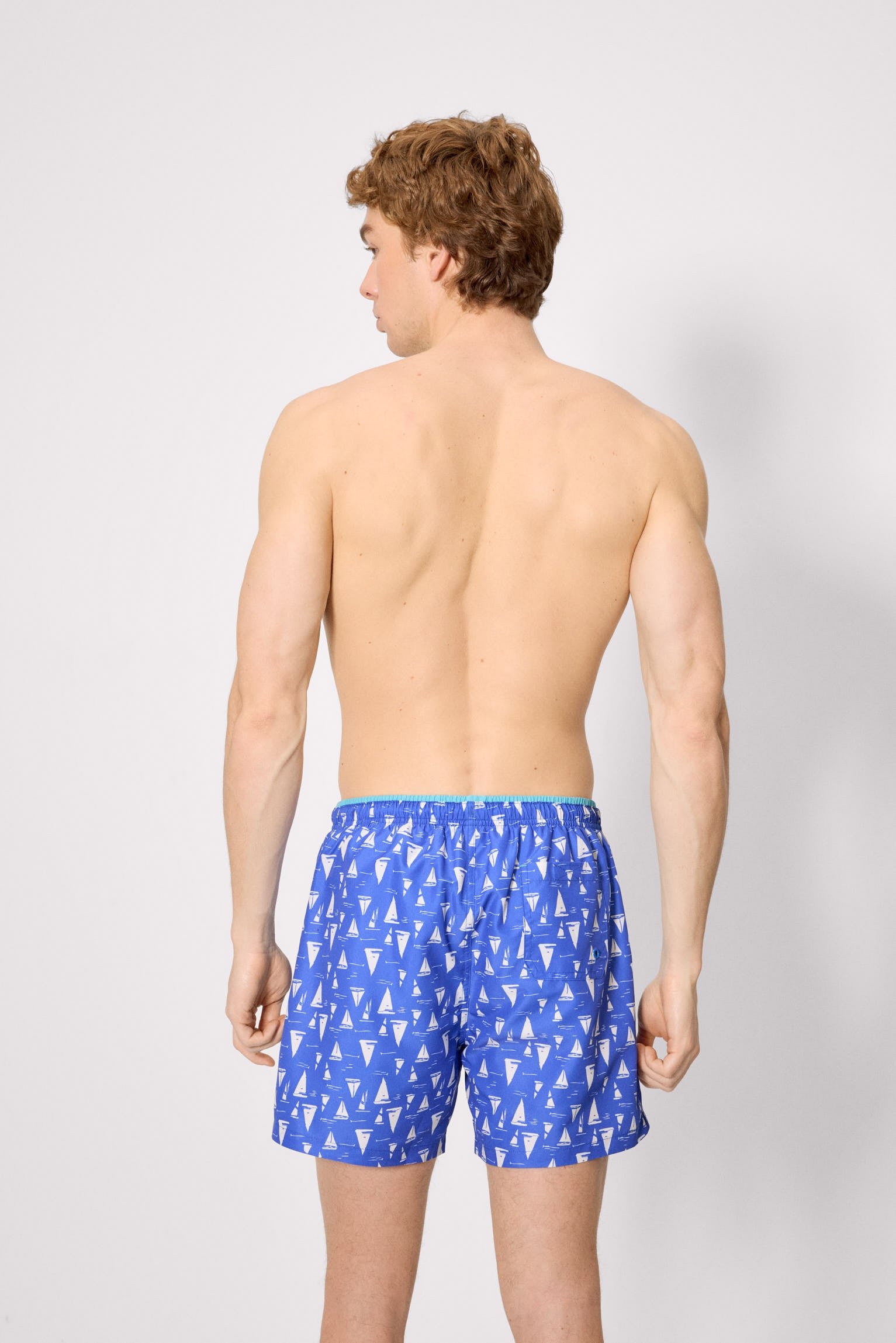 Bañador medio estampado barcos veleros azul - Ysabel Mora