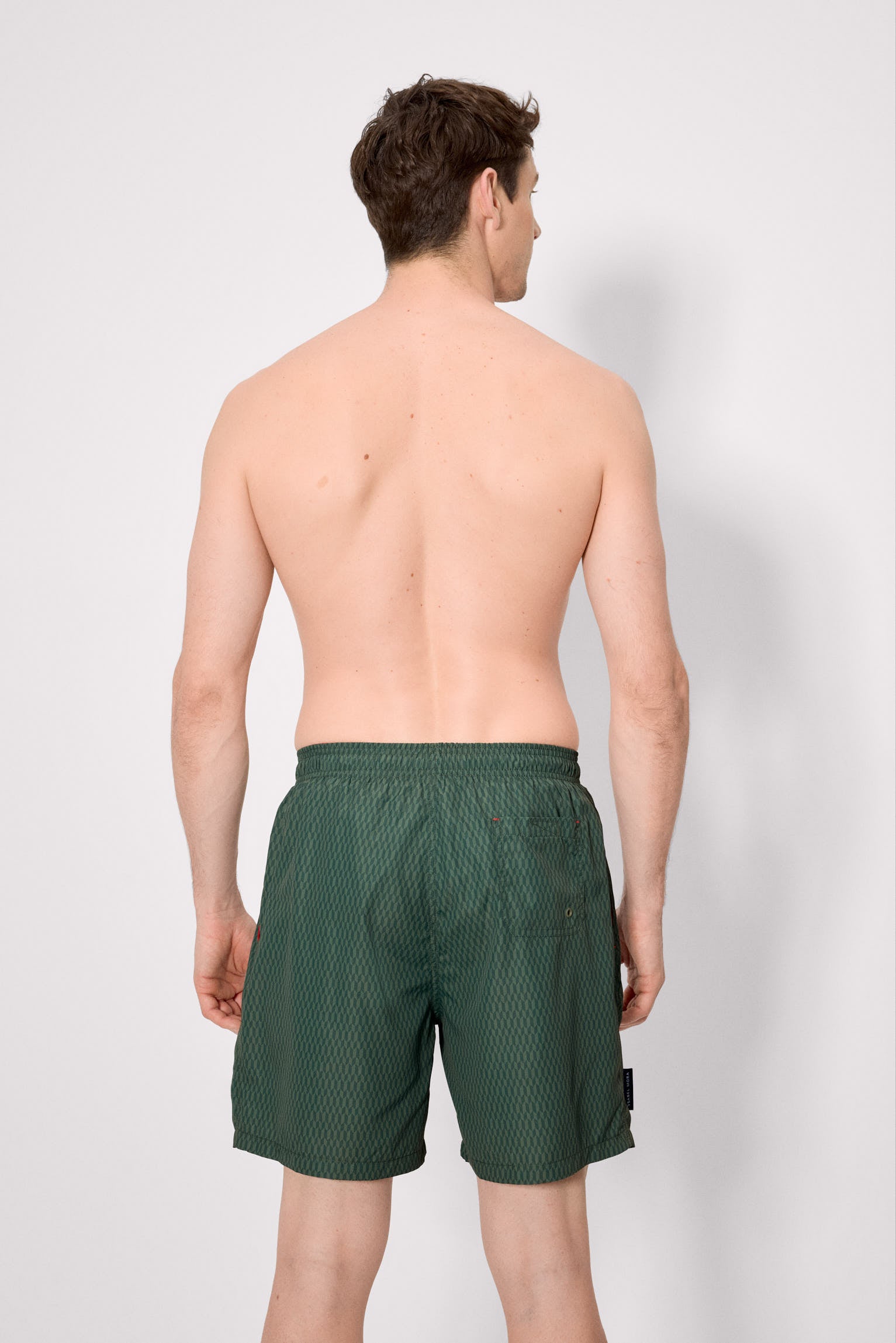 Bañador largo estampado étnico verde