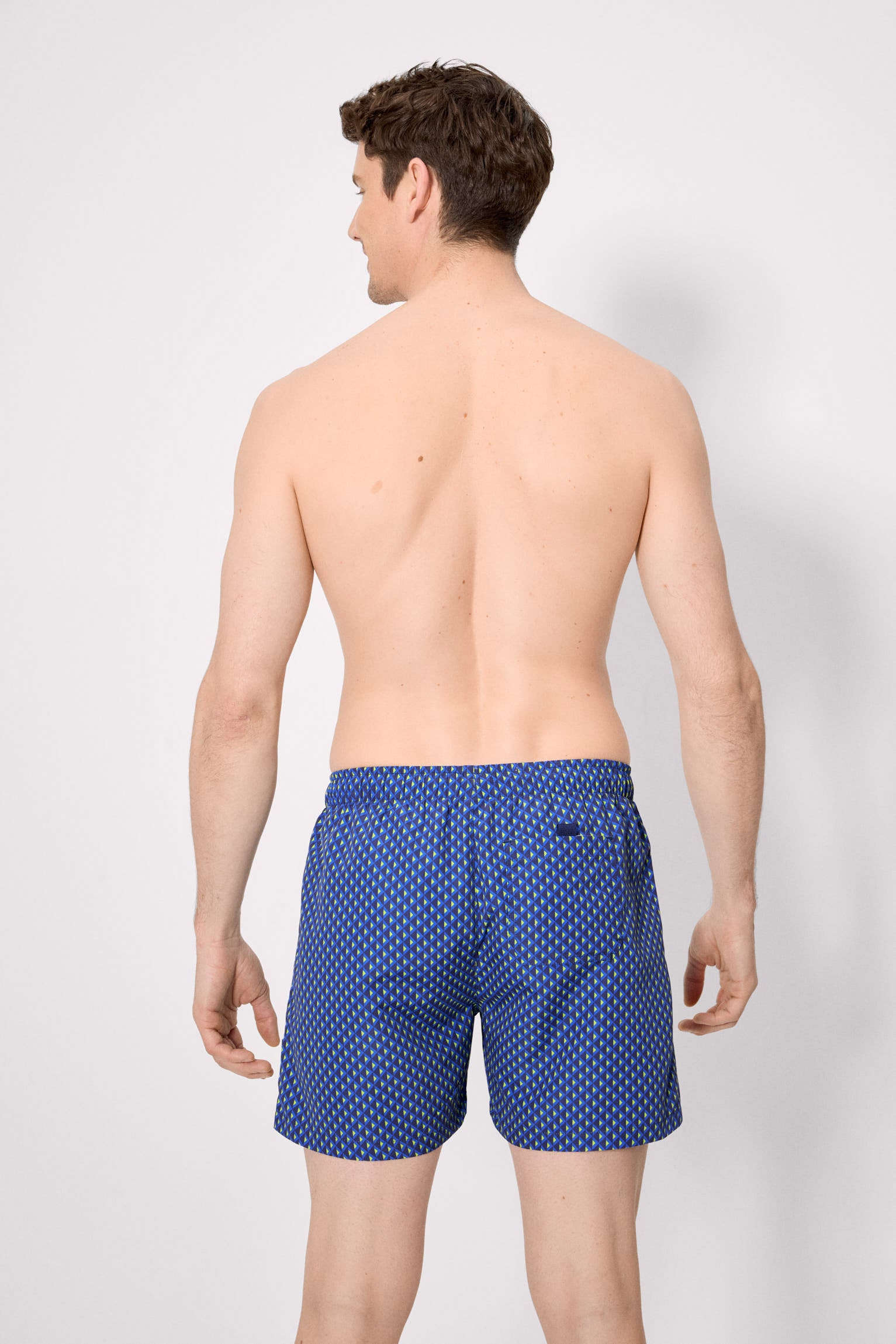 Bañador medio estampado étnico marino