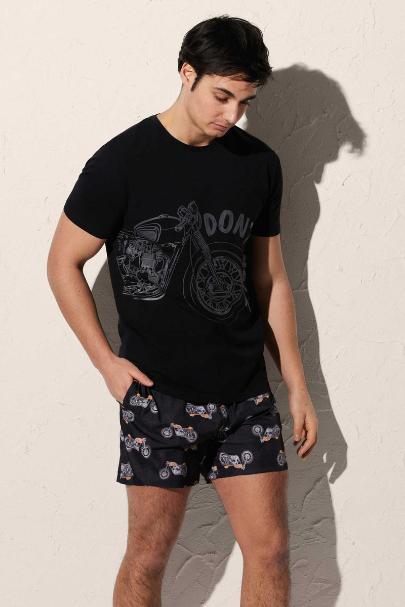 Men's T-shirt with motorcycle wheel print