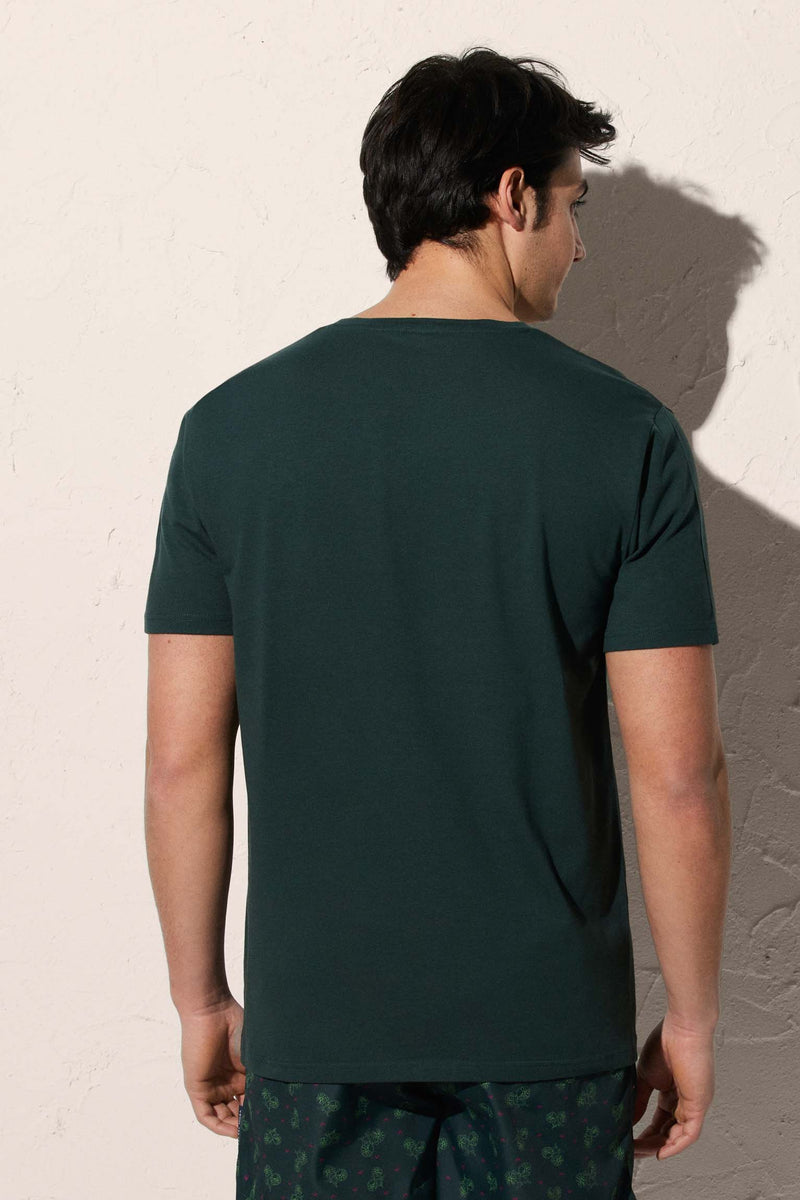 Green bicycle print men's t-shirt
