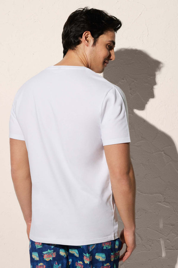 Men's white van print t-shirt