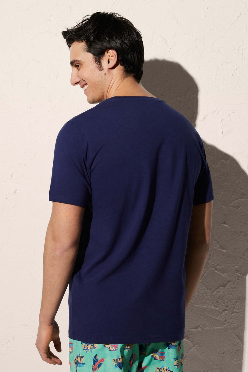 Men's blue van print t-shirt