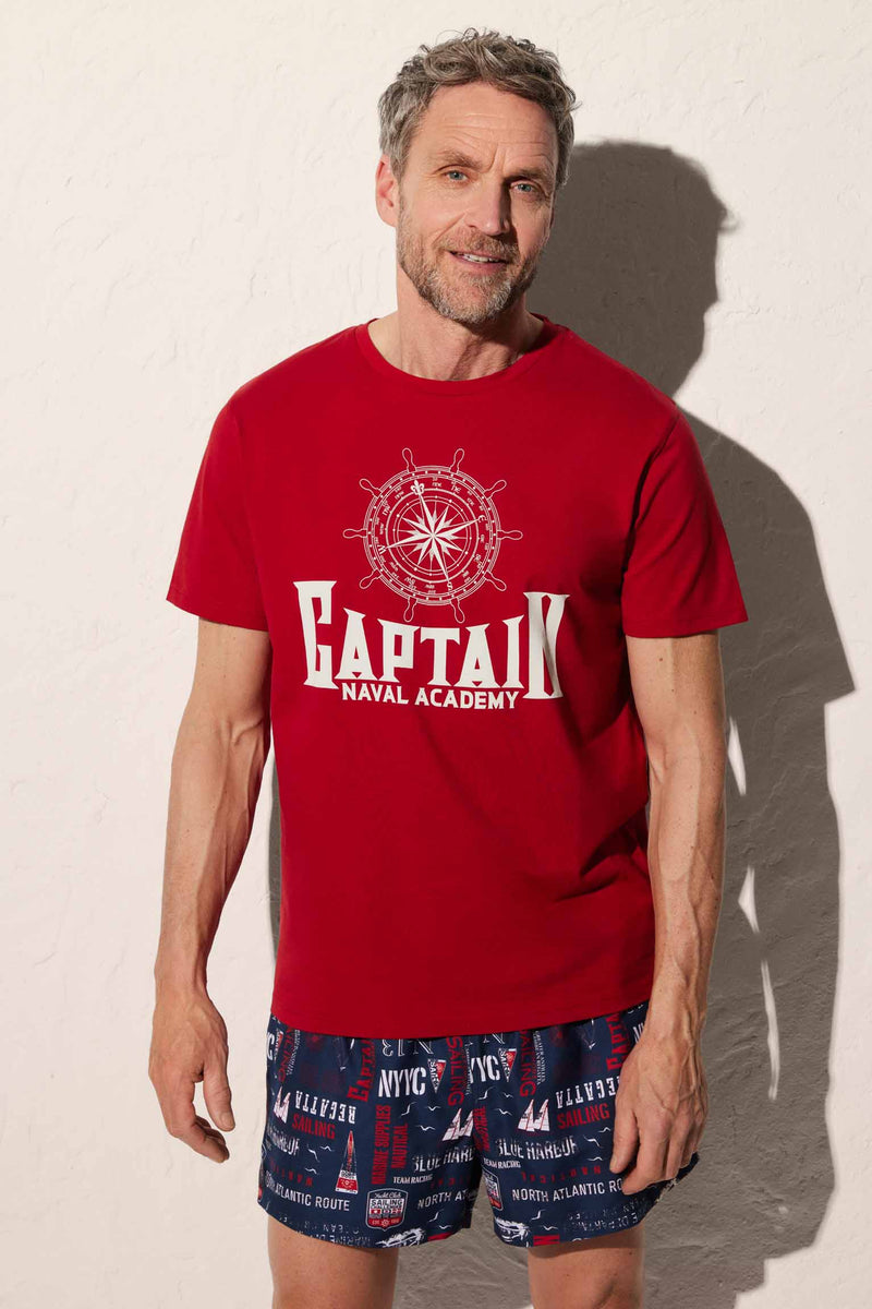 Camiseta hombre estampado capitán