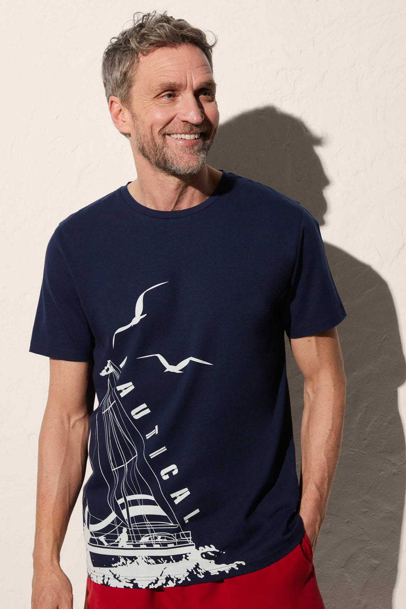 Men's sailboat print t-shirt