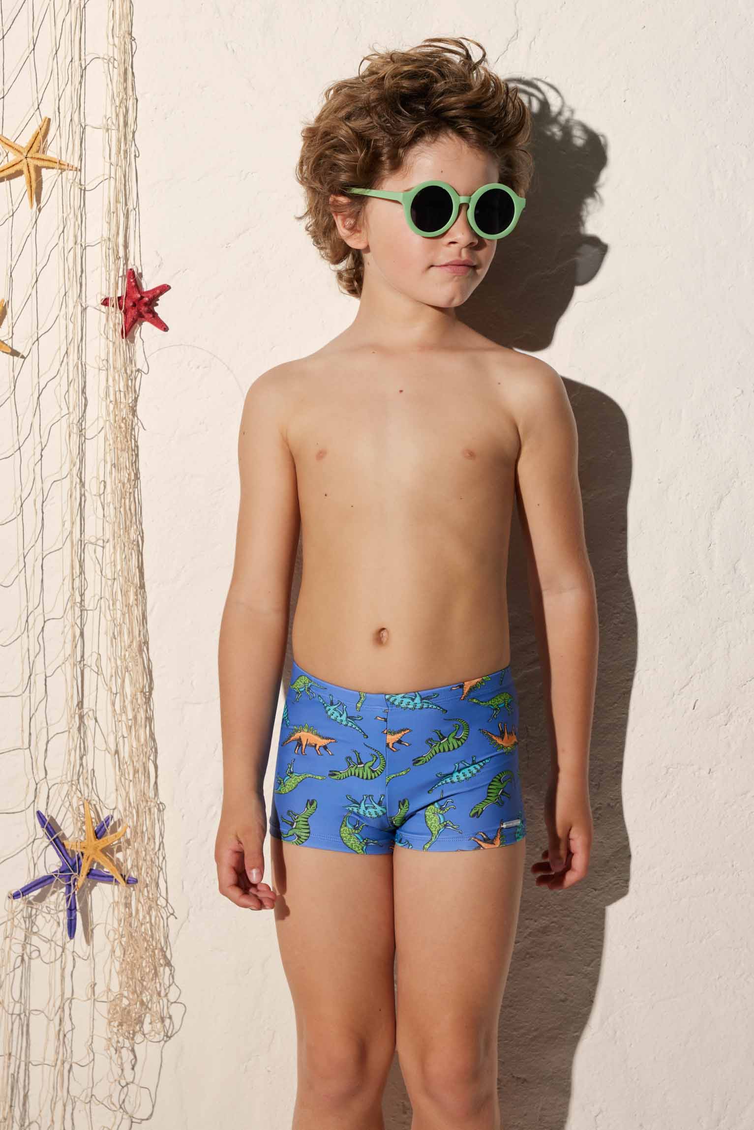 Bañador bóxer niño estampado dinosaurios