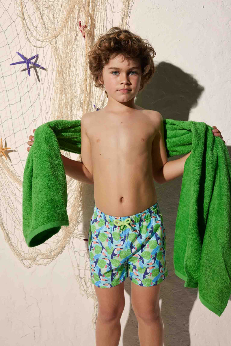 Toucan print boy's swimsuit