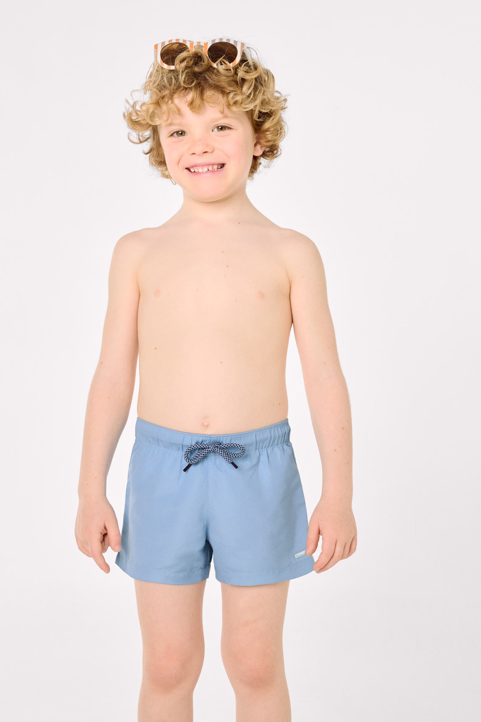 Bañador niño corto liso azul - Ysabel Mora