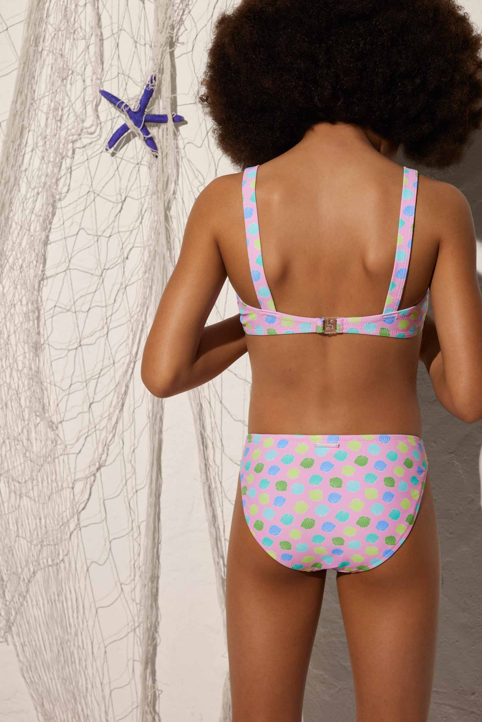 Bikini de niña estampado de conchas