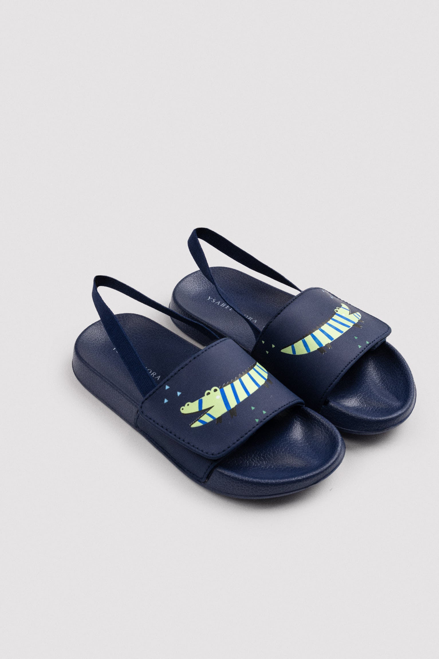 Chanclas infantiles cierre velcro estampado cocodrilos - Ysabel Mora