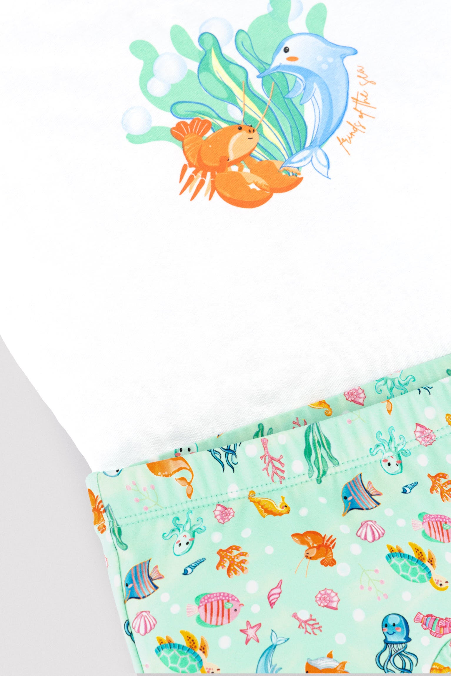 Conjunto bebé camiseta y bañador bóxer estampado fauna marina