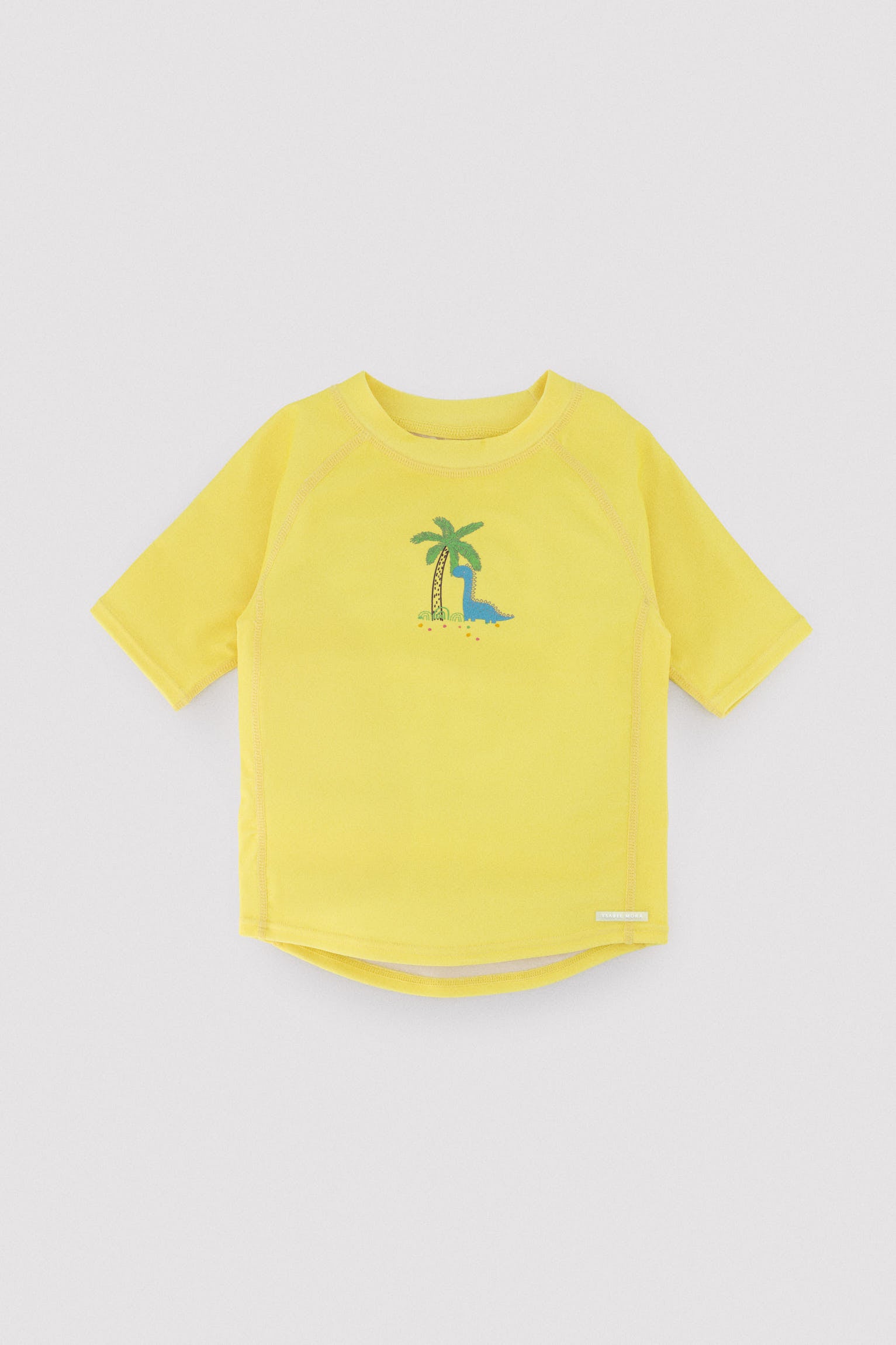 Camiseta de baño bebé dibujo dinosaurio y palmera
