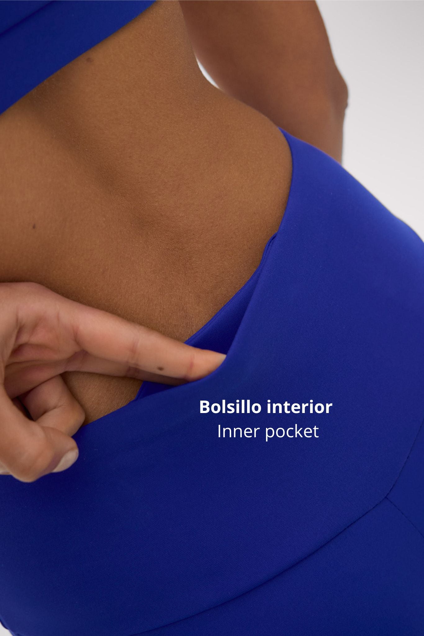 Leggings deportivos largos de tiro alto tacto algodonero azul eléctrico - Ysabel Mora