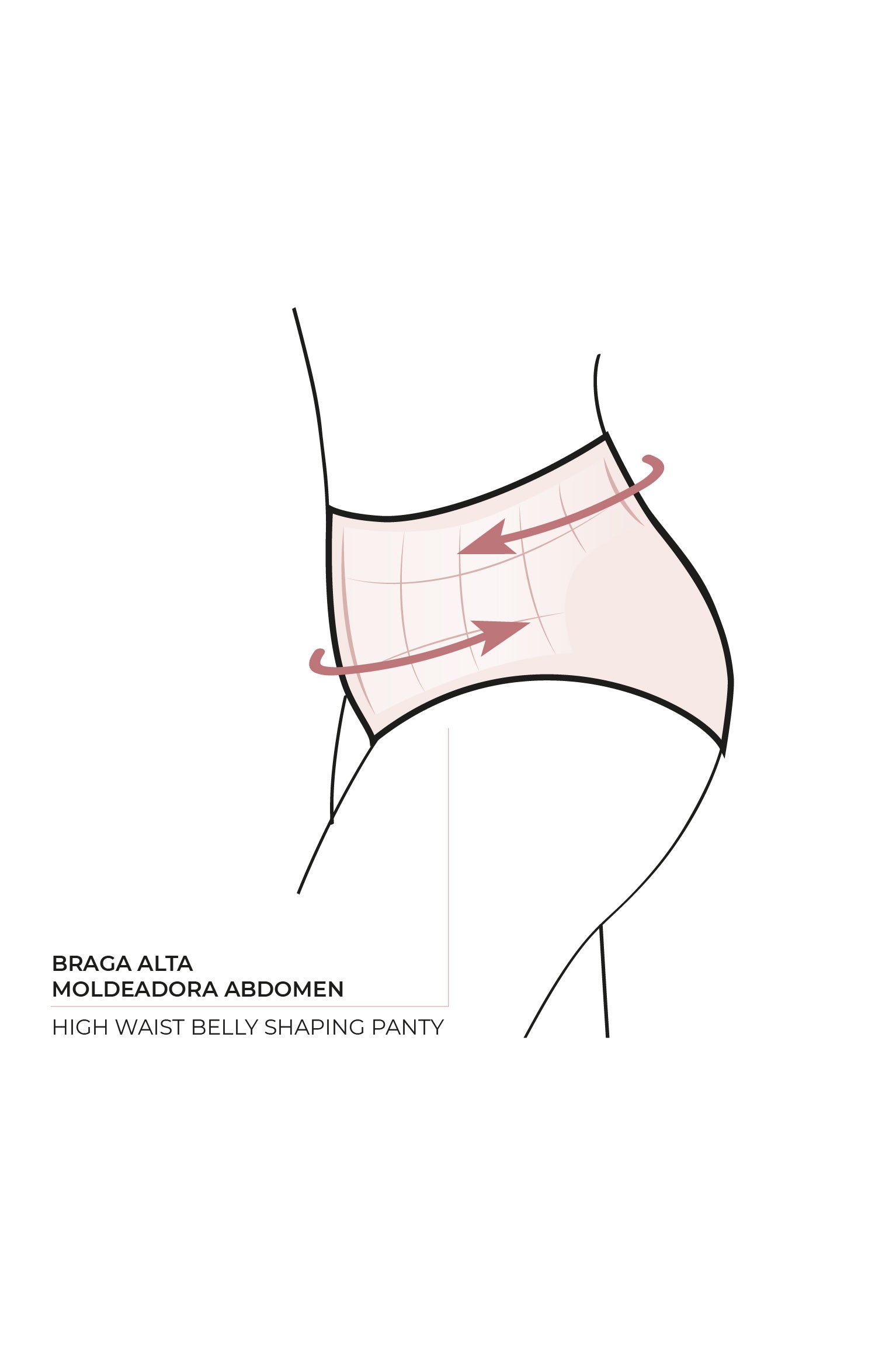Braga bikini reductora alta micropiqué negro
