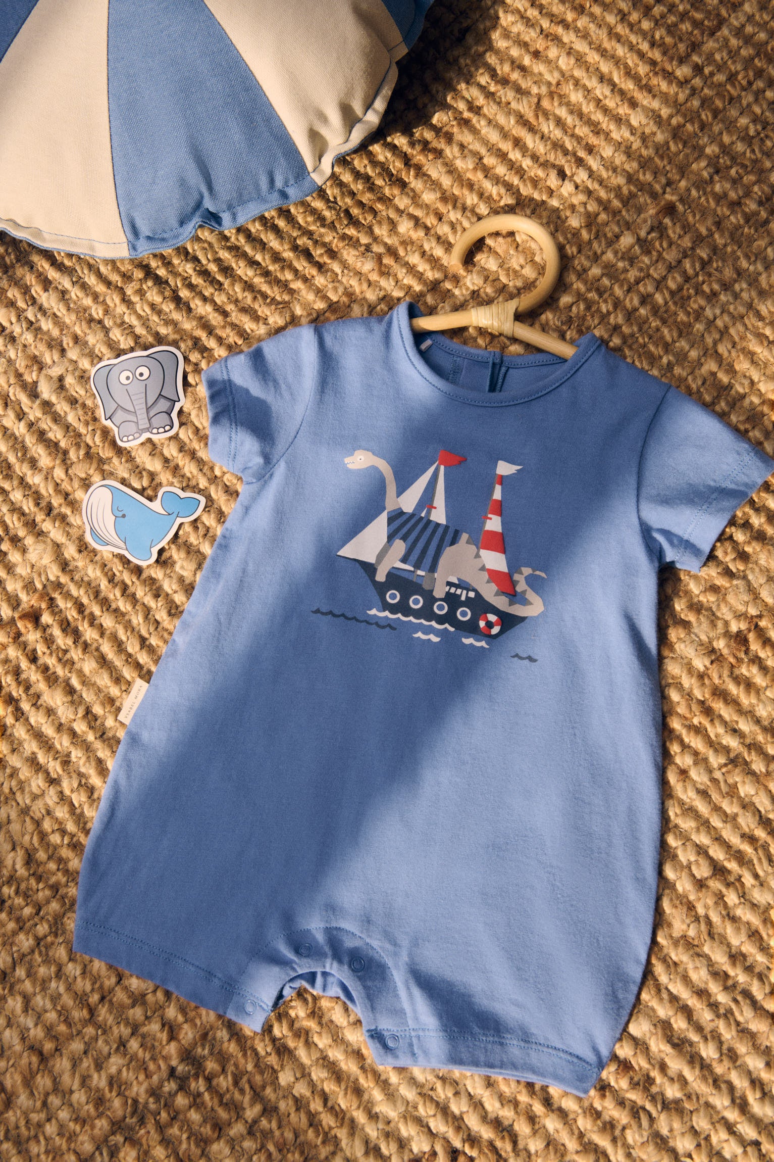 Pelele bebé manga corta estampado barco