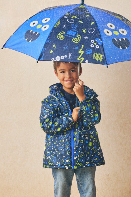 PREVENTA Chubasquero niño forro polar estampado monstruos