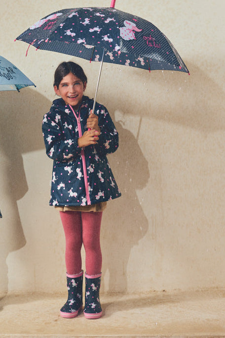 Chubasquero niña  forro polar estampado caniches