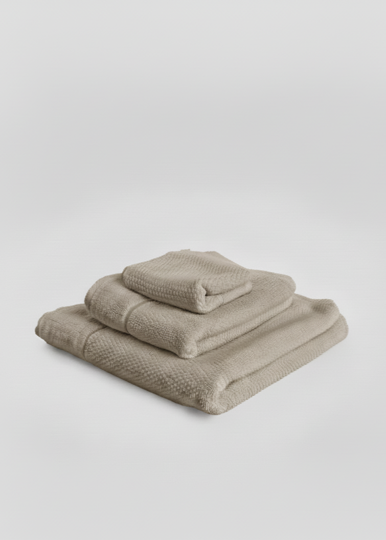 Juego de 3 toallas beige | MUYDEMI