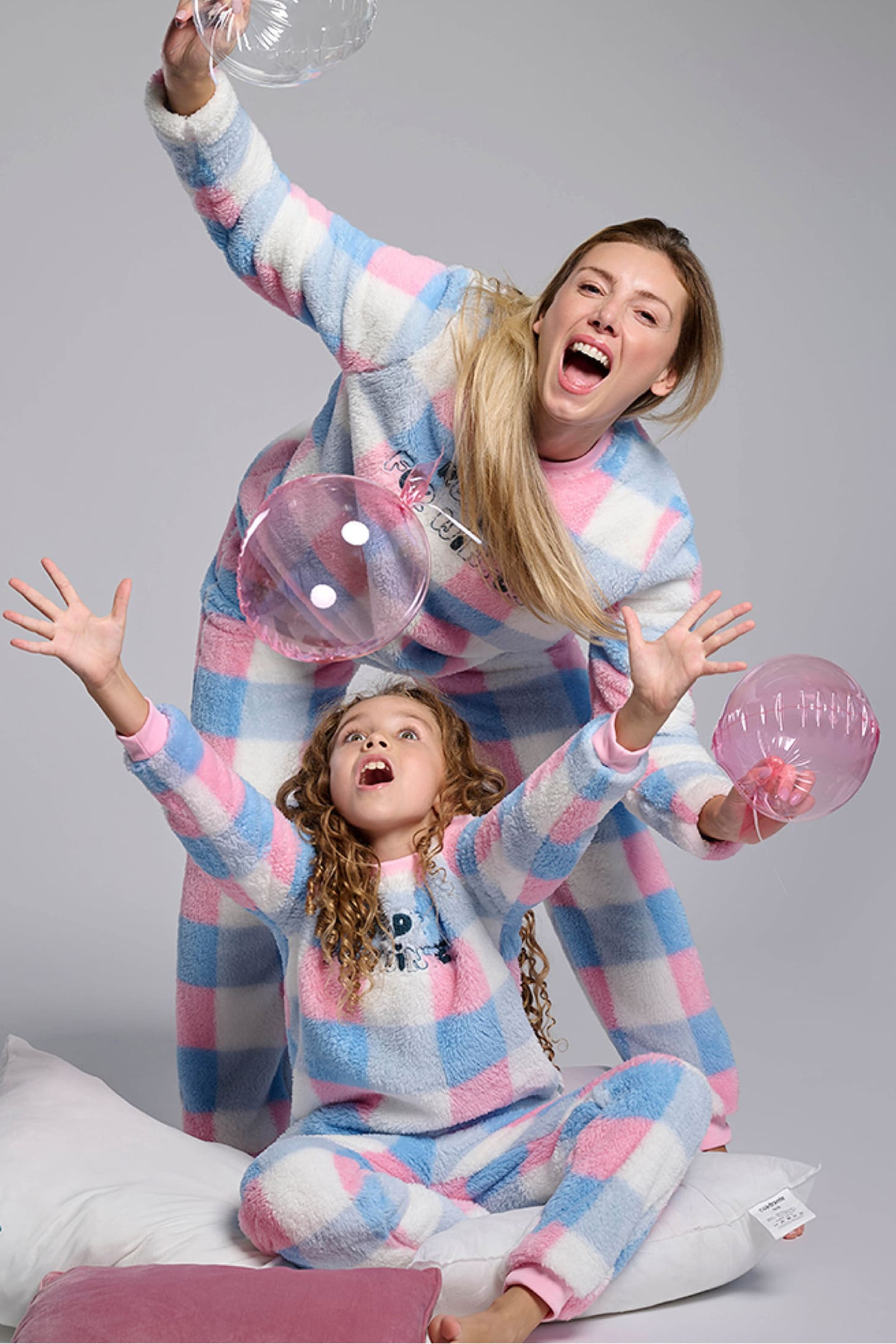 Pijama largo polar borreguito niña Ready for Winter estampado cuadros