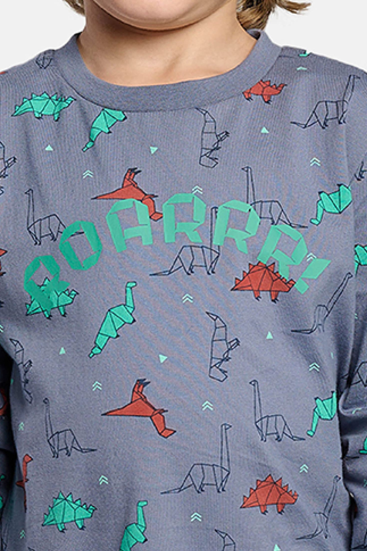 Pijama largo niño algodón Roar estampado dinosaurios