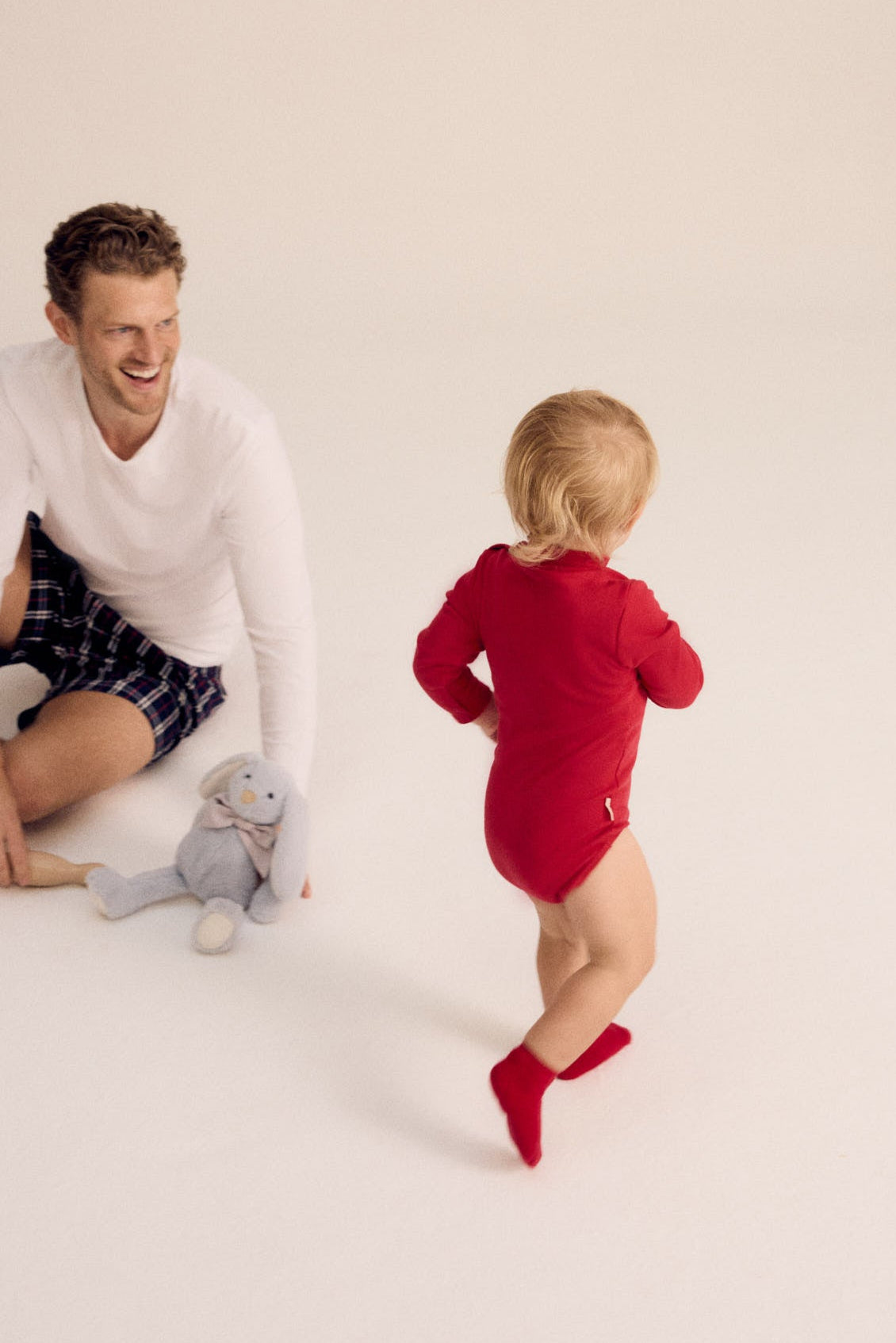 Basic red turtleneck baby bodysuit