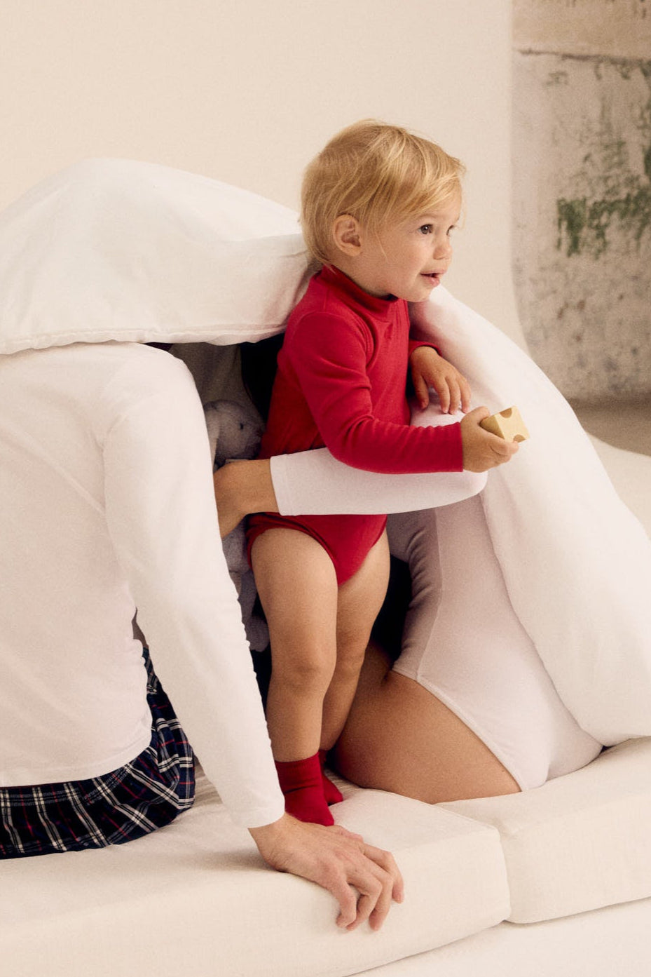 Basic red turtleneck baby bodysuit