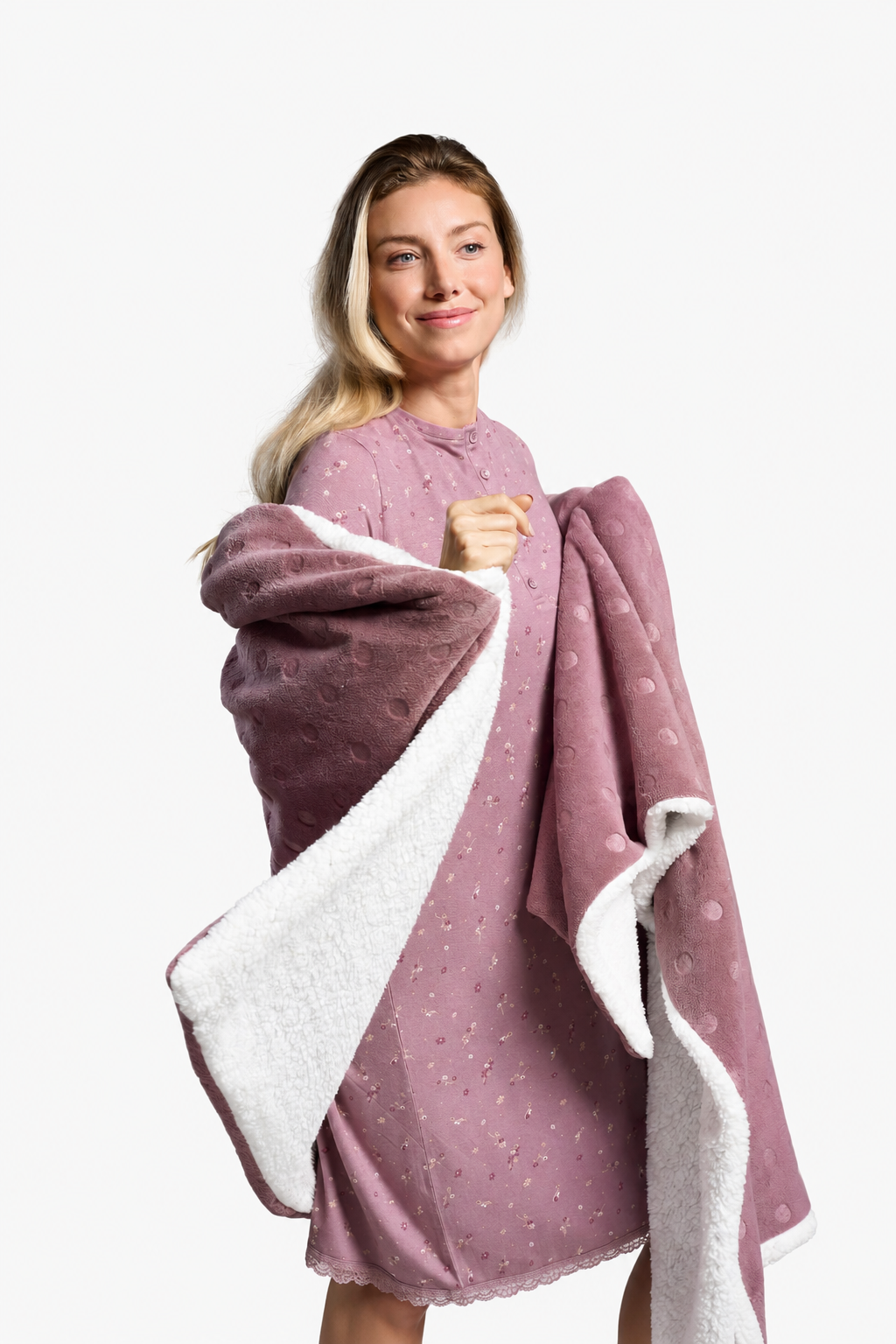 Camisón ligero mujer pequeñas flores rosa