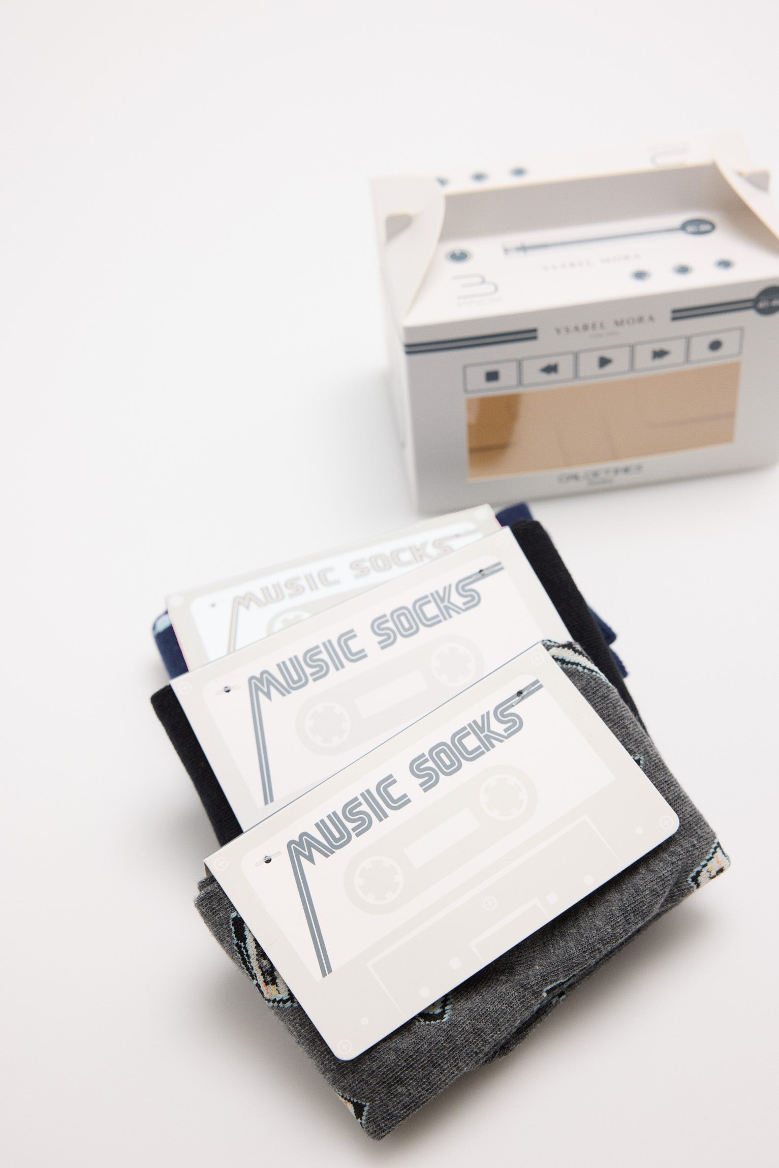 Pack regalo 3 calcetines estampados musicales