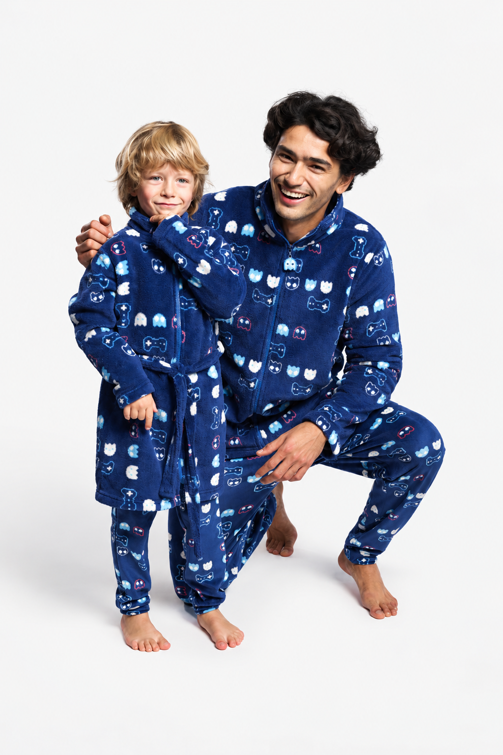 Bata corta polar coralina hombre estampado gamer