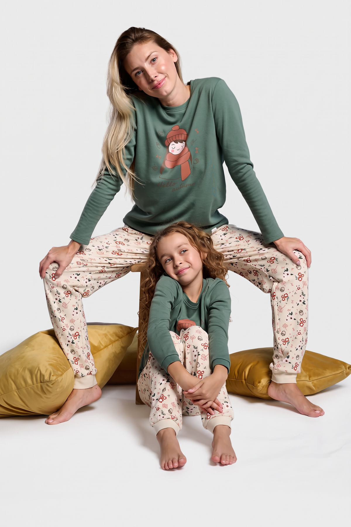 Pijama largo afelpado mujer estampado Otoño cálido
