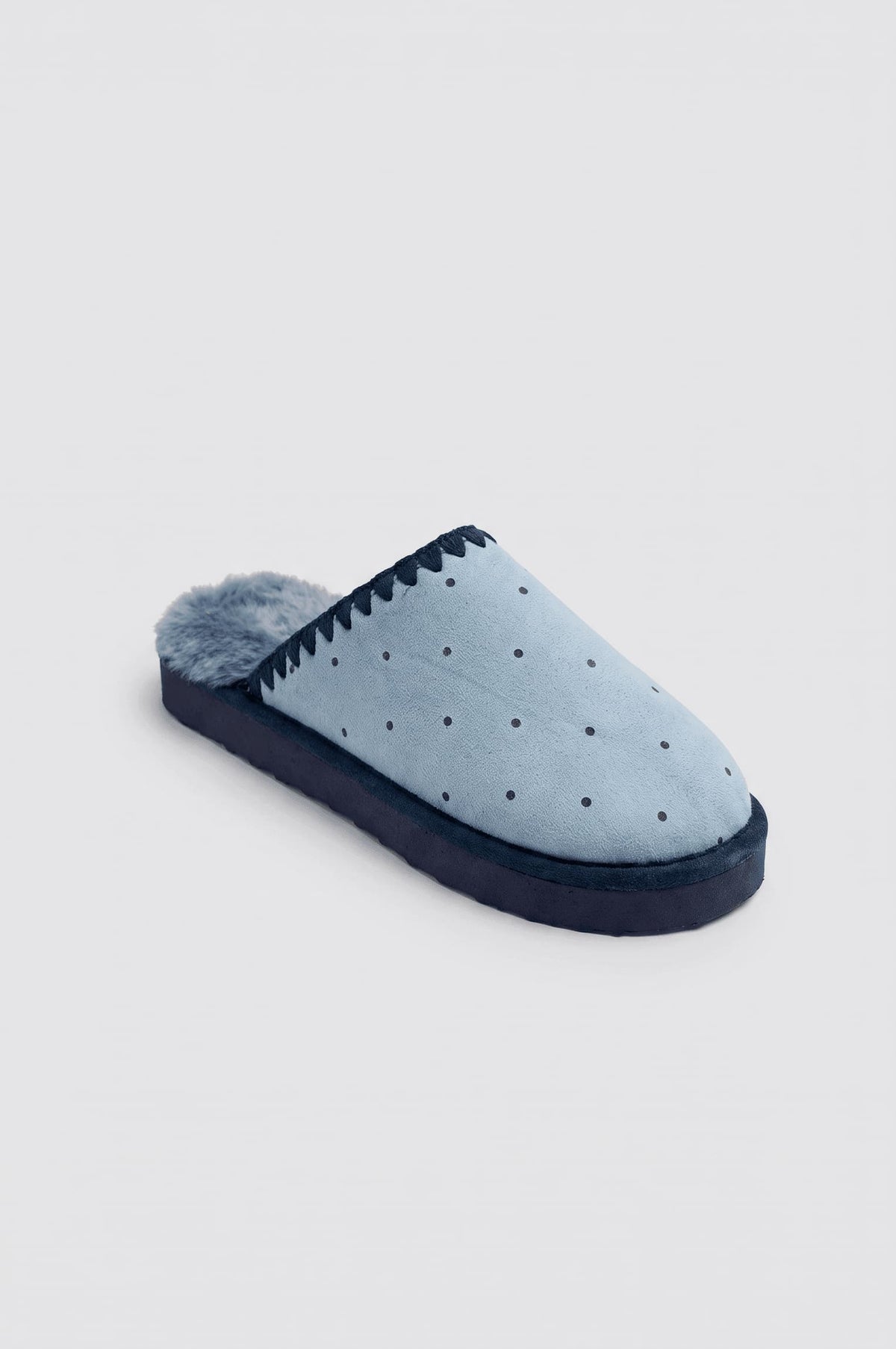 Zapatillas de casa estampado lunares azul