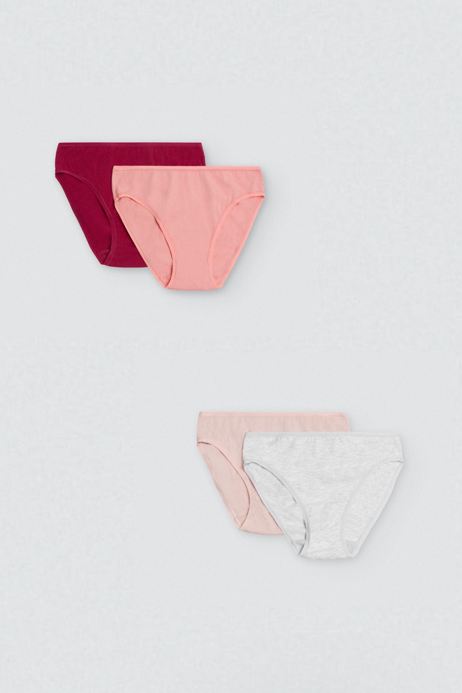 Pack of 4 basic colorful cotton midi panties