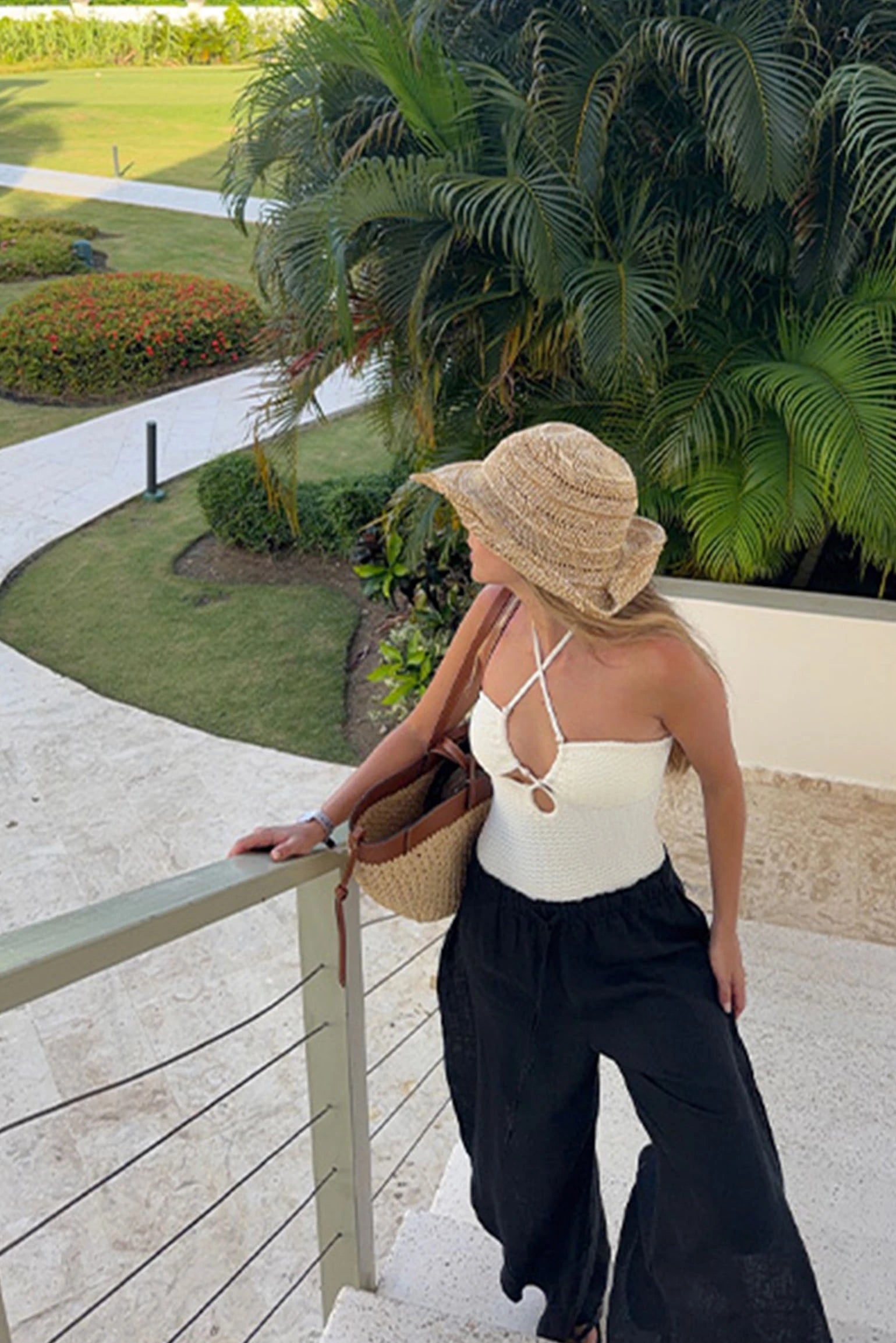 Conjunto playa bañador cruzado marfil @beagonzalez