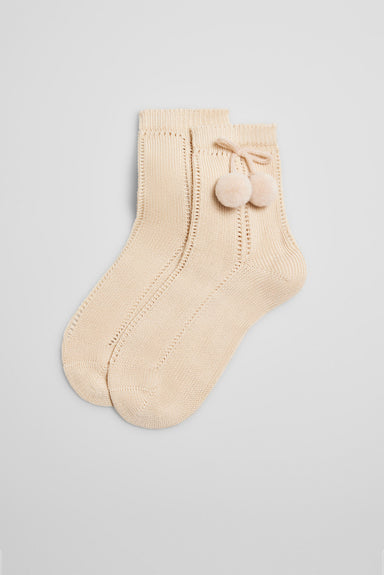 02851-5-calcetines-infantiles-calados-ysabel-mora - Beige