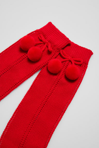 02852-8-calcetines-infantiles-calados-largos-ysabel-mora - Rojo