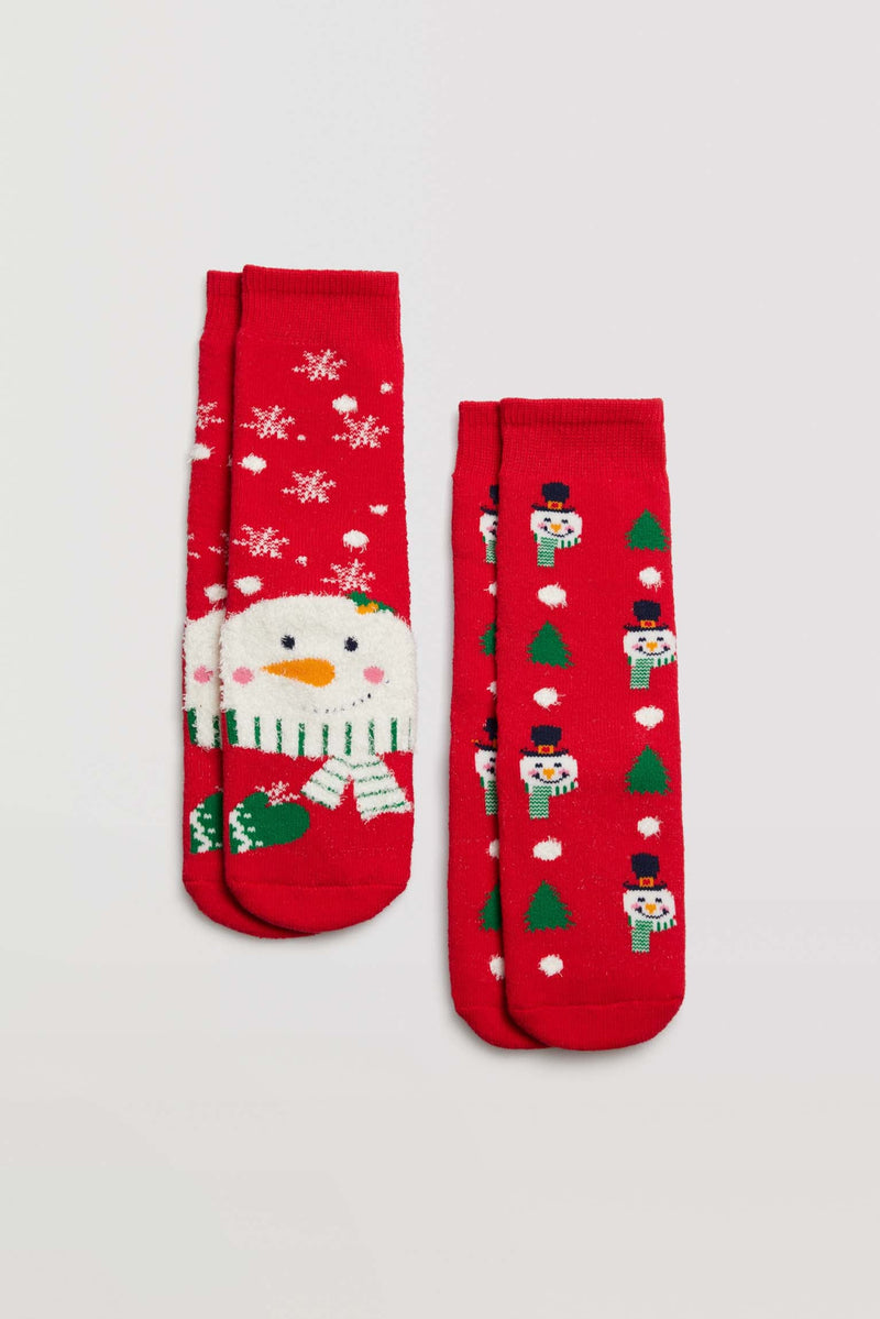 Calcetines infantiles térmicos Navidad pack de 2