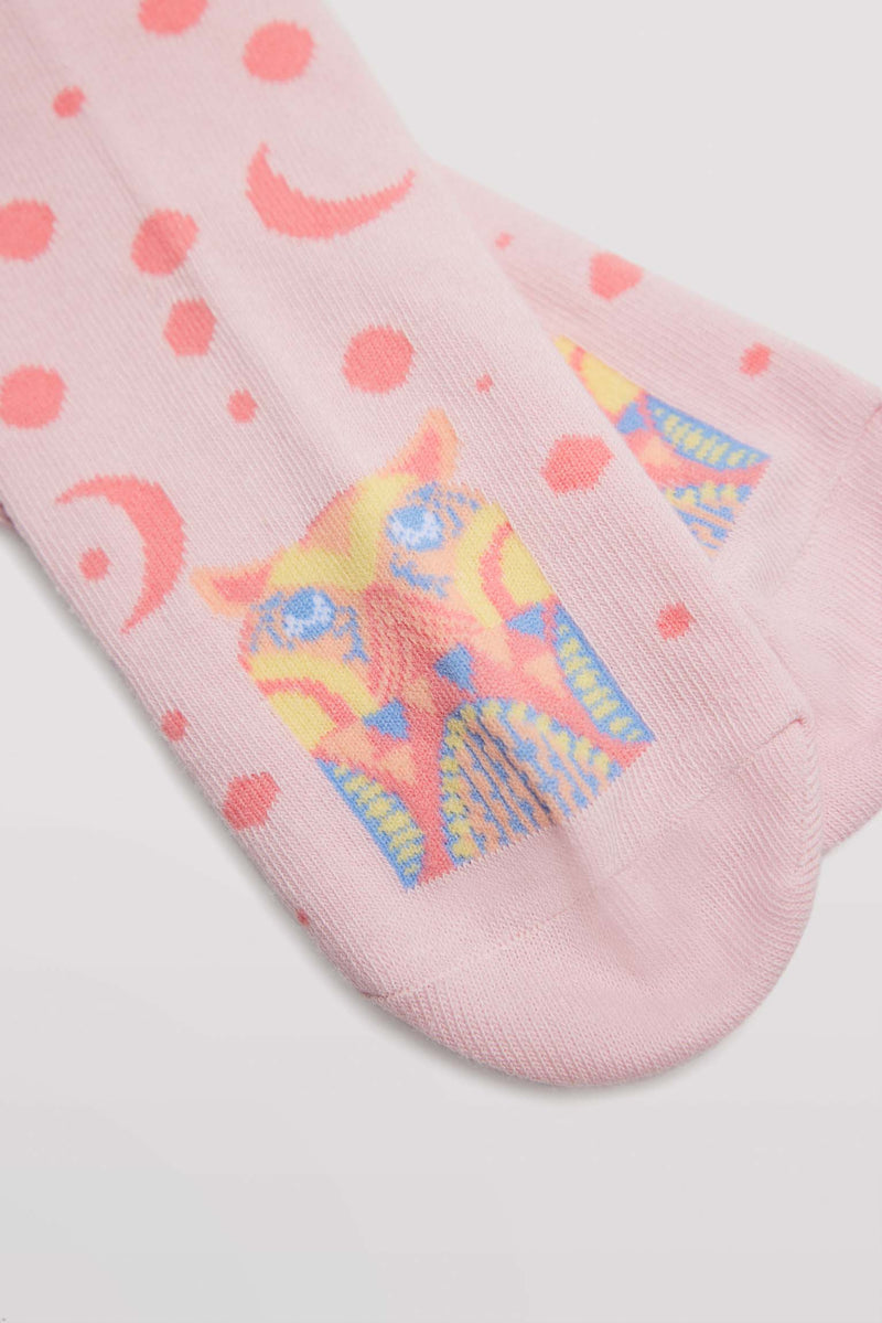 Pastel printed short socks 4 pack