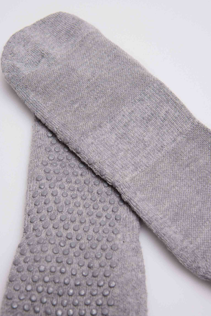 Calcetines de yoga 1 finger adultos antideslizantes algodón biológico gris