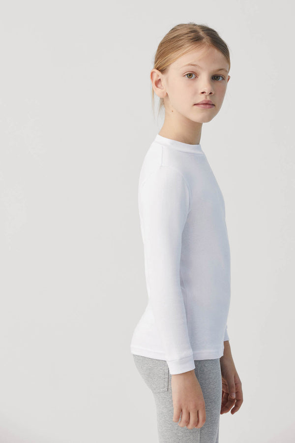 18308 2 camiseta interior infantil manga larga - Blanco