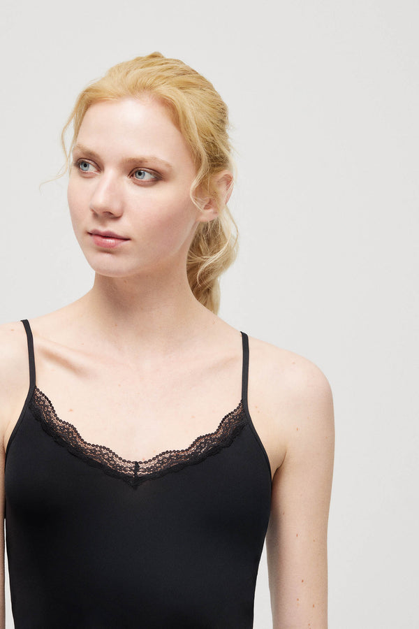 Ysabel Mora Camiseta Lencera Tirante Fino Algodón Nude - Débardeur Femme