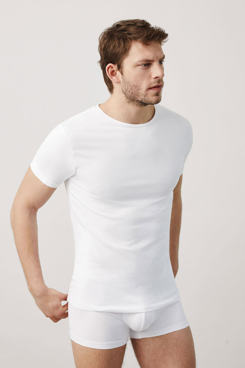 20102 1 camiseta interior manga corta hombre - Blanco