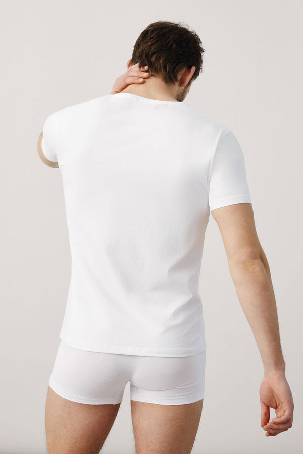 20102 3 camiseta interior manga corta hombre - Blanco