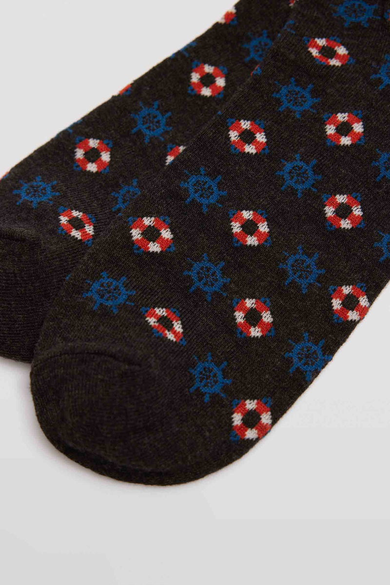 Short sailor printed socks pack of 4
