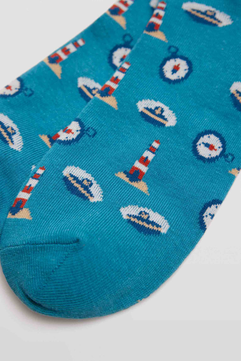 Short sailor printed socks pack of 4