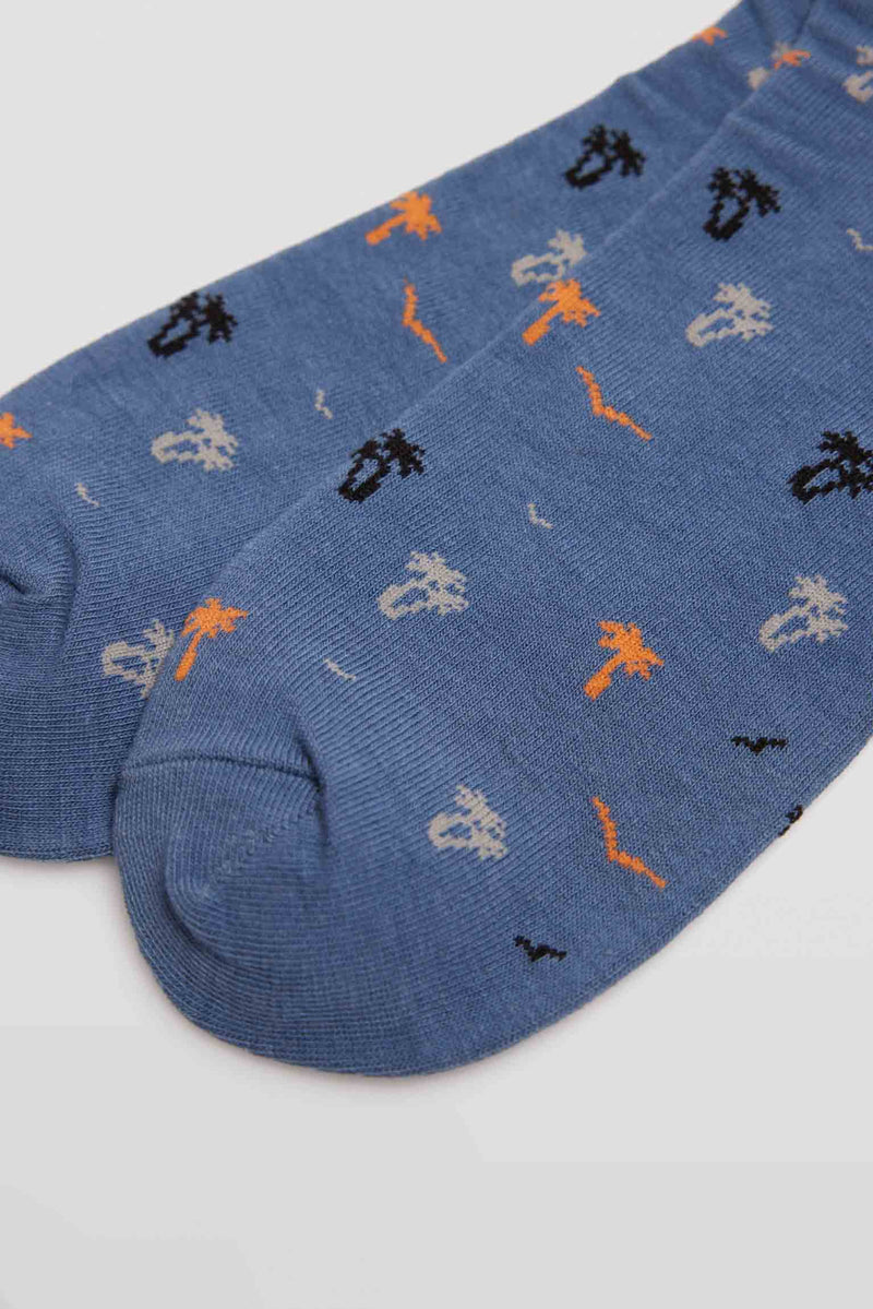 Short dark printed socks 4 pack