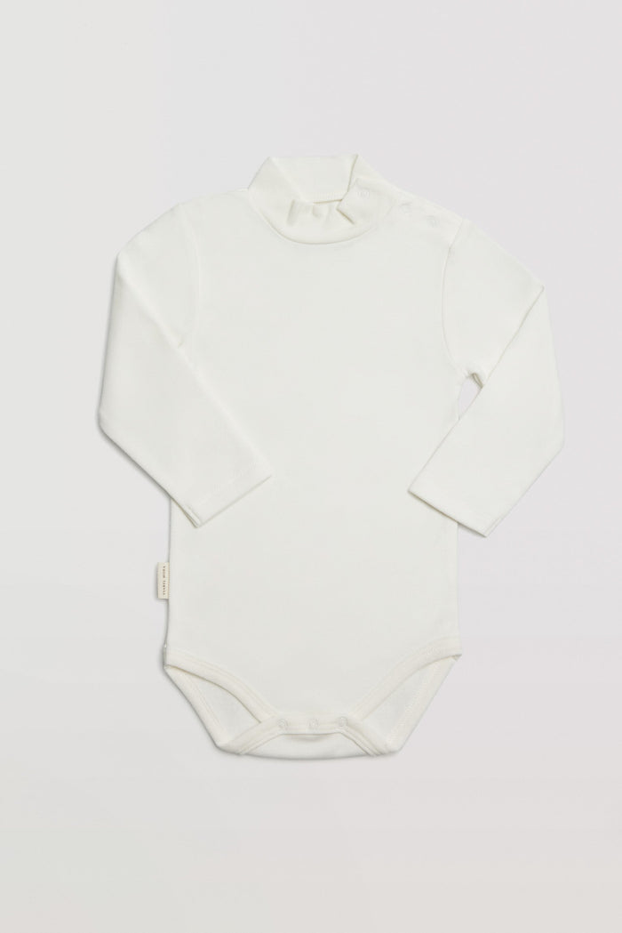 Body bebé básico cuello alto blanco