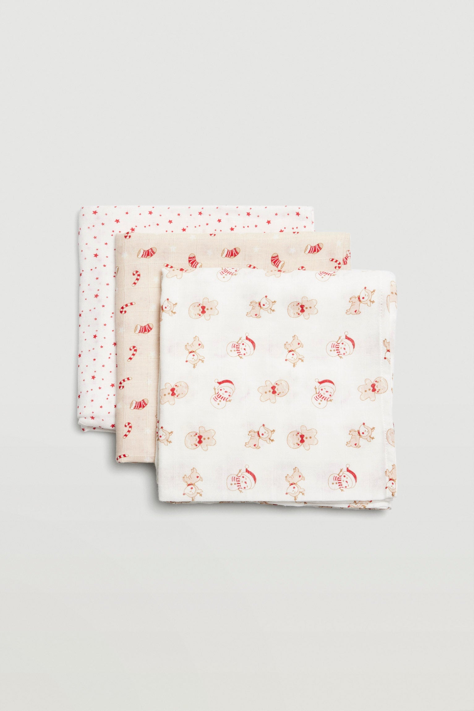 Christmas baby gauze pack of 3