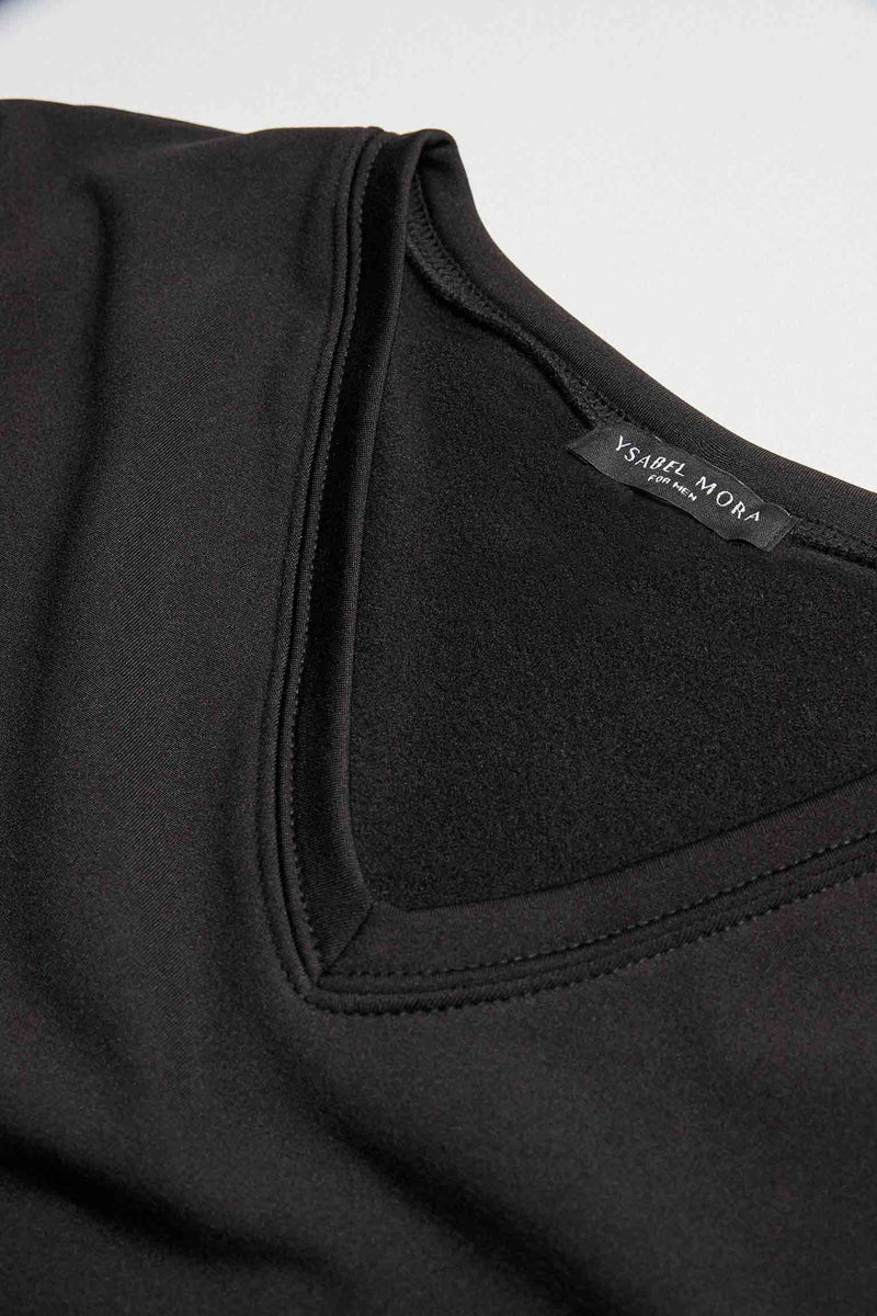 Ysabel Mora Camiseta Térmica Hombre Cuello Pico Modelo 70100 Talla L Negro  - Mercería Noiva
