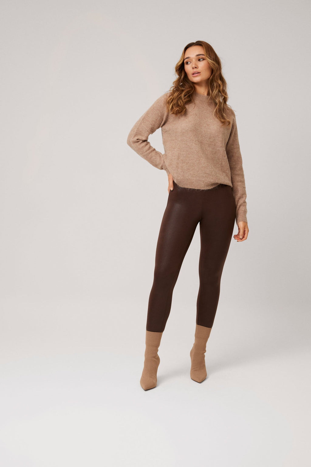 Leather Leggings Outfit Leggins Polipiel Efecto Piel Pantalon