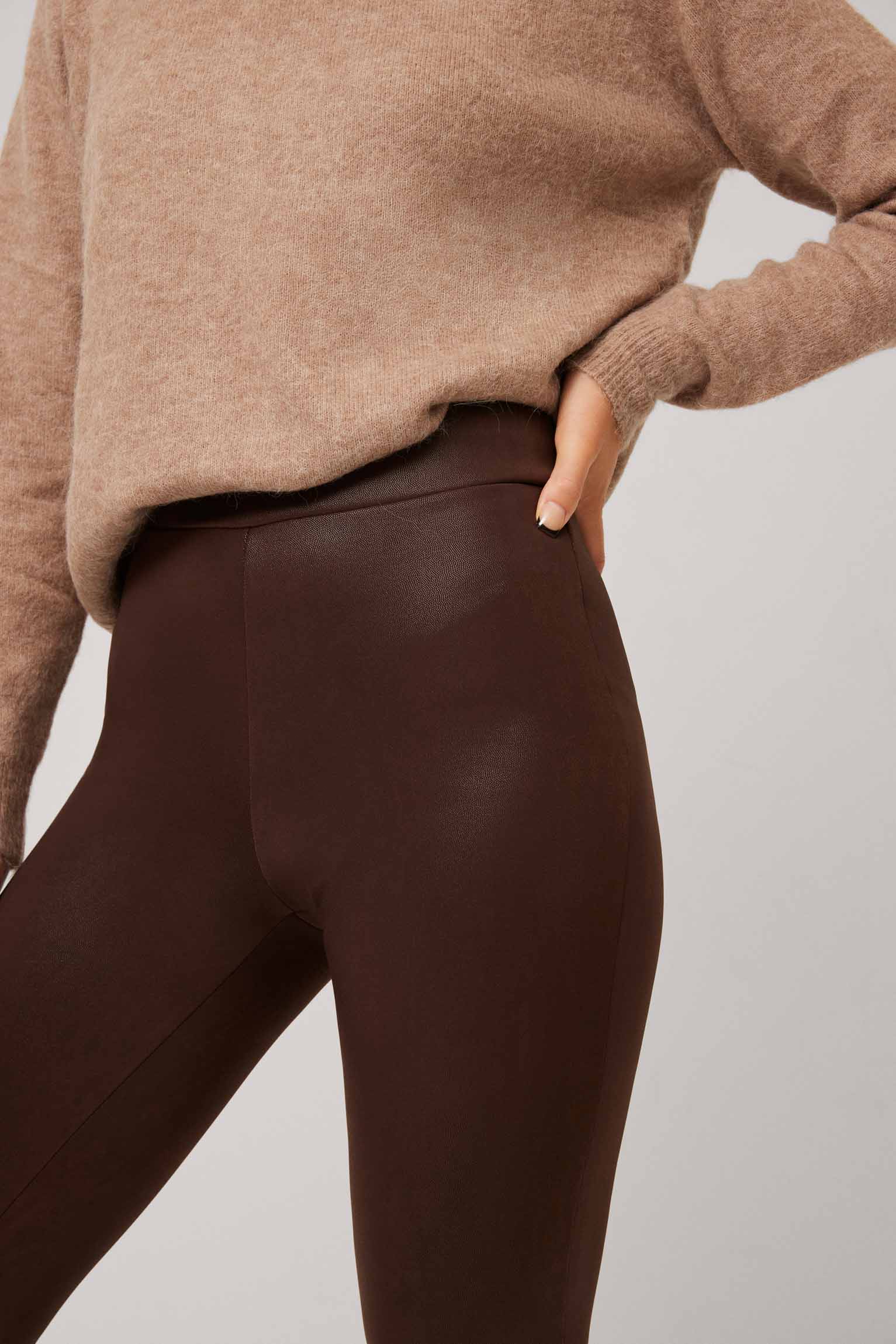 Leggings termico efecto piel chocolate